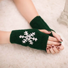 (Buy 1 Get 2) Christmas Autumn Winter Women Fashion Snowflake Embroidered Warm Knitted Gloves