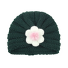 Kids Simple Solid Color Big Flower Warm Woolen Knitted Pullover Hat