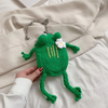 Children Kids Baby Fashion Girls Boys Cartoon Frog Knitted Chain Crossbody Messenger Bag