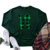 St.Patrick'S Day Fashion Women'S Long-Sleeved LOVE Four-Leaf Clover Print Round Neck Sweater