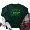 St.Patrick'S Day Fashion Women'S Long Sleeve Letter Print Round Neck Sweatshirt