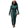 Women Fashion Solid Color Knitted Long Sleeve Bubble Clothing Jumpsuit