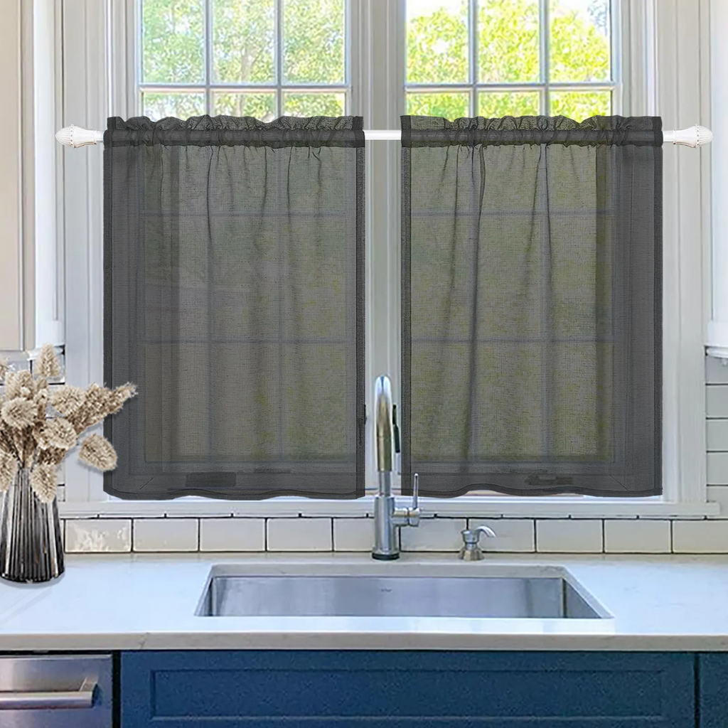 (Buy 1 Get 1) Waterproof Kitchen Linen Transparent Curtain