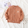 Children Kids Baby Fashion Girls Boys Casual Basic Long Sleeve Letter Knitted Cardigan Coat