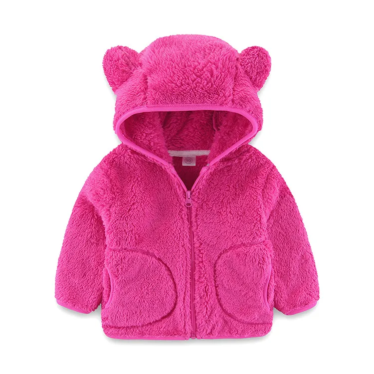 Kids Toddler Girls Boy Fashion Fall/Winter Candy Coral Fleece Jacket