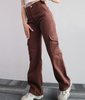 Women Fashion Casual Solid Color Cargo Pants