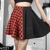 Women'S Fashion Punk Gothic Color Blocking Plaid Pattern High-Waist Skirt