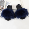 ( 2 pair ) Wholesale Women Winter Fashion Plus Size Faux Fox Fur Plush Flat Slippers