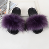 ( 2 pair ) Wholesale Women Winter Fashion Plus Size Faux Fox Fur Plush Flat Slippers