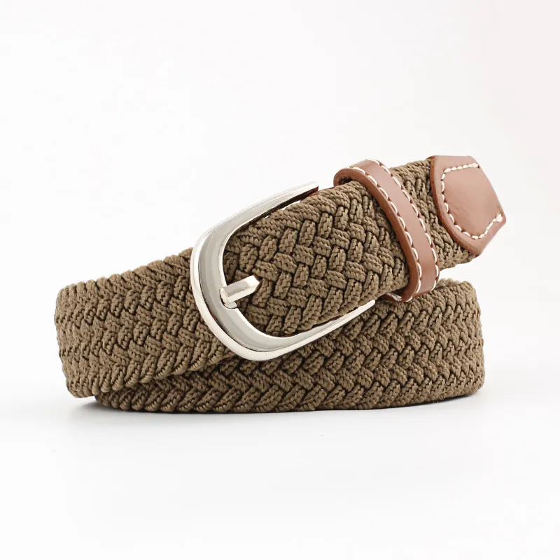 (Buy 1 Get 1) Men Women Fashion Casual Versatile Solid Color Canvas Woven Metal Buckle Belt