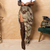 Women'S Fashion Personality Camouflage Wash Pocket Slit Tassel Skirt