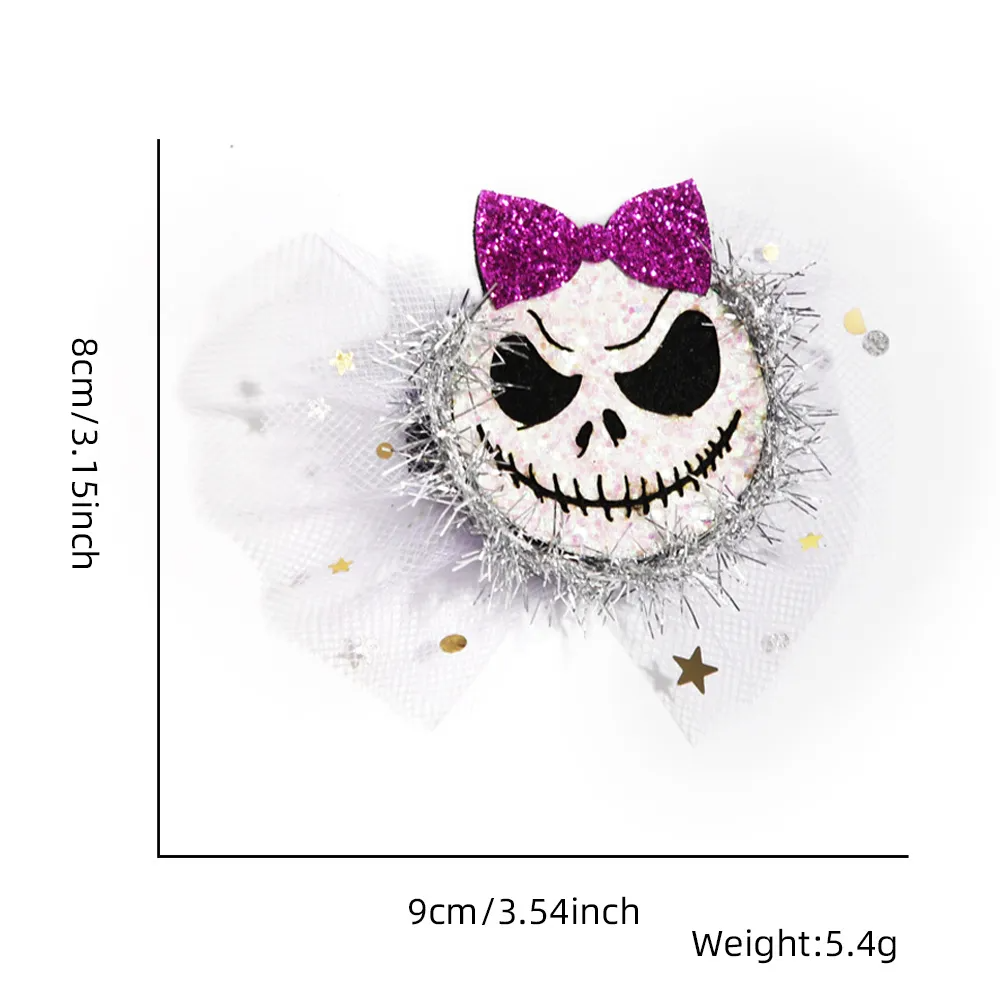 (Buy 1 Get 2) Halloween Hairpin Headwear Adult Children Ghost Festival Party Decoration Hairpin Pumpkin Ghost Mesh Side Clip Accessories