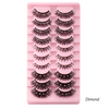 Women'S Diamond-Encrusted Natural Thick Glitter Powder False Eyelashes 10 Pairs/Set