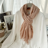 Women Simple Solid Color Apple Pink Scarf