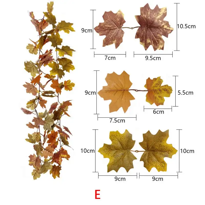 (Buy 1 Get 1) 175cm Halloween Garden Decor Artificial Maple Leaf Vine