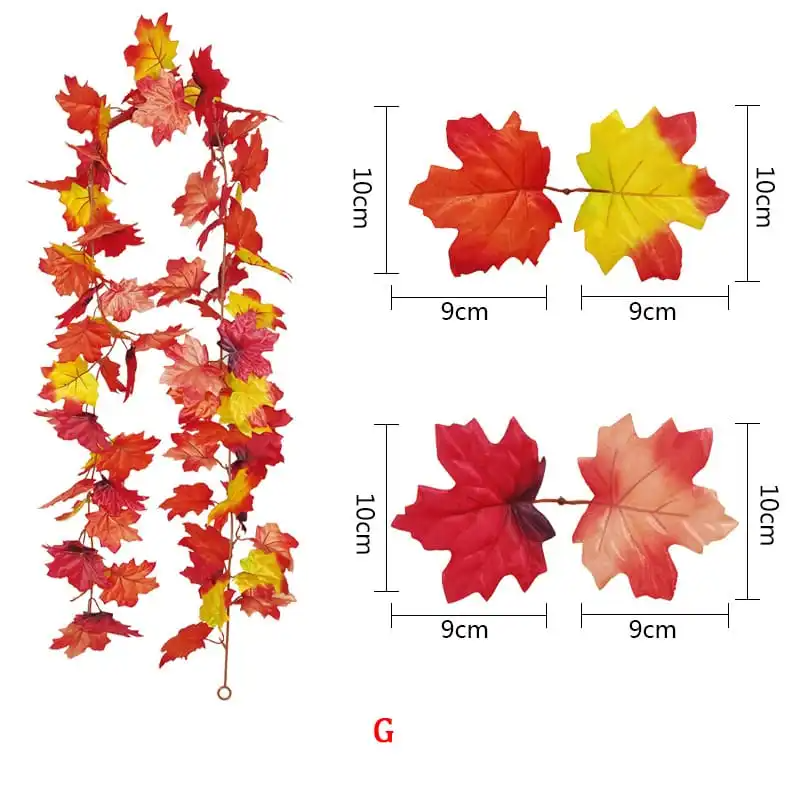 (Buy 1 Get 1) 175cm Halloween Garden Decor Artificial Maple Leaf Vine