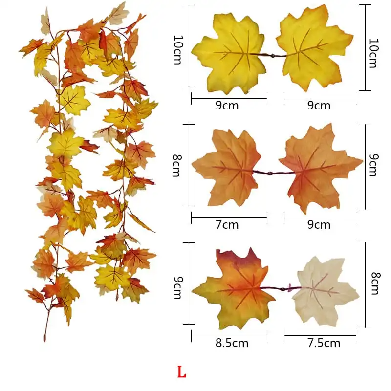 (Buy 1 Get 1) 175cm Halloween Garden Decor Artificial Maple Leaf Vine