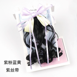( Buy 1 Get 2 ) Kids Girls Fashion Cute Sweet Party Bow Hair Band Solid Color Wig Defense