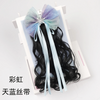 ( Buy 1 Get 2 ) Kids Girls Fashion Cute Sweet Party Bow Hair Band Solid Color Wig Defense