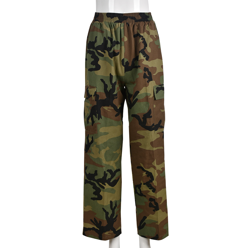 Fashion Camouflage Print Casual Women Pants