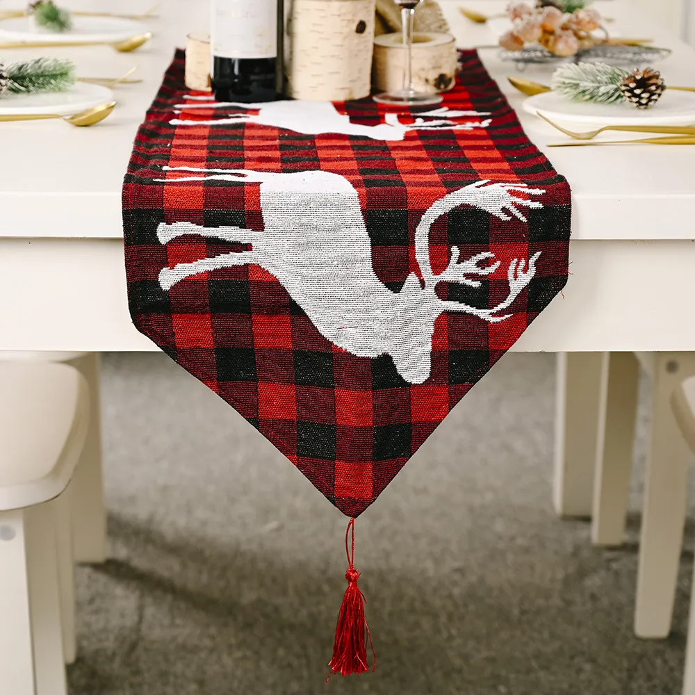 Christmas Decoration Supplies Creative Snowman Elk Embroidery Knitting Table Flag Cloth Tableware