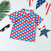 Children Kids Baby Fashion Boys Short Sleeve Star Print Shirt Independence Day Flag