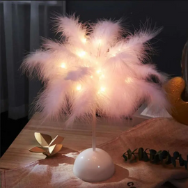 Creative Feather Decoration Bedroom Lamp