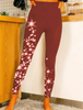 Women Fashion Casual Star Print High Waist Sports Slim Yoga Pants