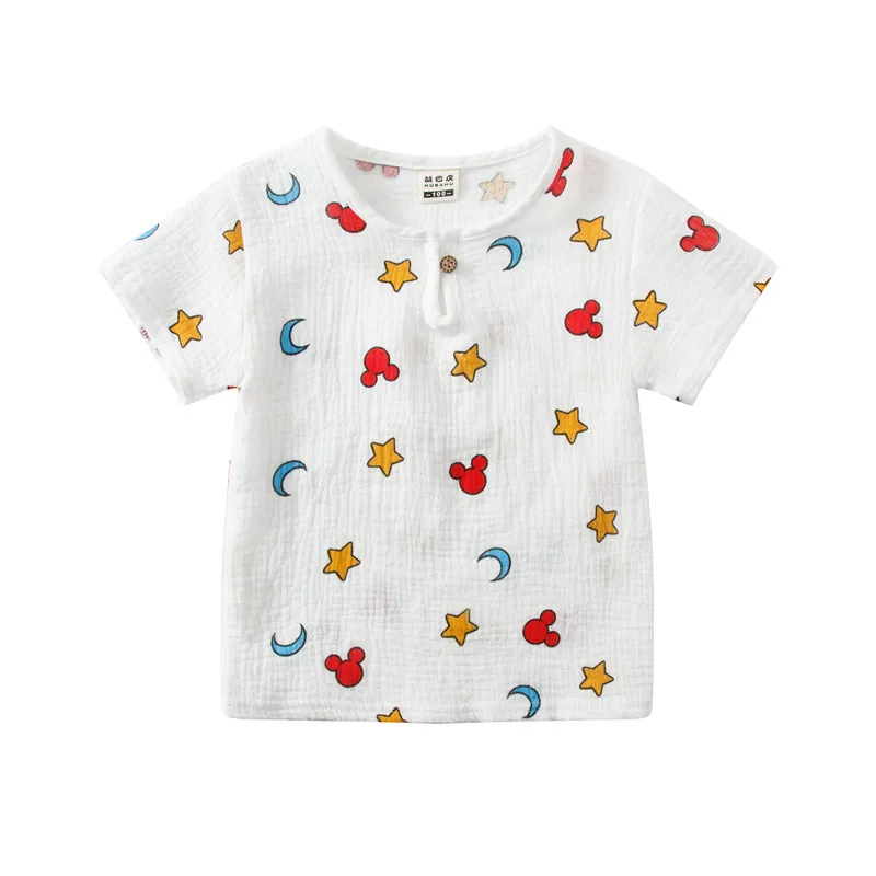 Children Kids Baby Fashion Girls Boys Casual Basic Short Sleeve Cartoon Print T-Shirt