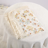 Baby Floral Swaddle Blanket Cotton Muslin Sqaddles With Tassels (100*120cm )