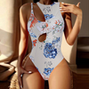 Women Sexy Solid Color Cut Out One-Pieces Swimwear