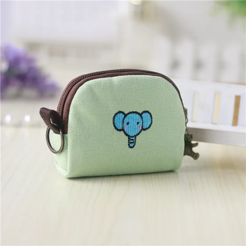 Kids Cute Cartoon Embroidered Canvas Card Holder Coin Purse