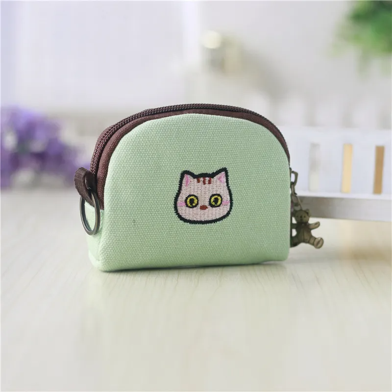 Kids Cute Cartoon Embroidered Canvas Card Holder Coin Purse