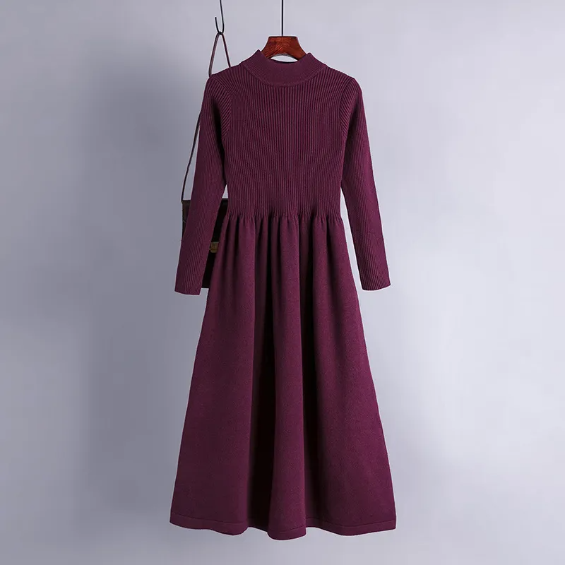 (Buy 1 Get 1) Women Casual Autumn And Winter Solid Color Long Sleeve Knitted Dress