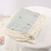 Baby Floral Swaddle Blanket Cotton Muslin Sqaddles With Tassels (100*120cm )