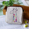 Kids Cartoon Printing Cotton And Linen Key Ring Coin Purse Coin Bag