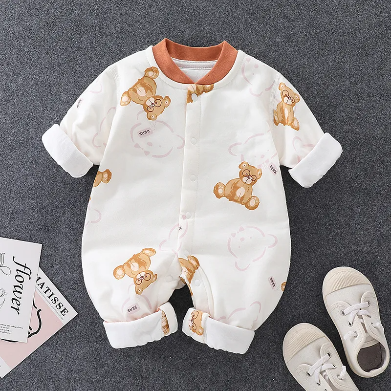 Kids Baby Girls Boys Spring Autumn Fashion Casual Cute Cartoon Pattern Long Sleeve Romper