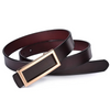 Women Fashion Casual Solid Color Versatile PU Rectangular Metal Buckle Belt