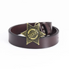 Men Fashion Retro Star Cowhide Leather Belt