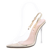 Women Fashion Sexy Transparent Pointed Toe Stiletto Heel Sandals