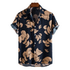 Men Fashion Loose Lapel Printed Shirt