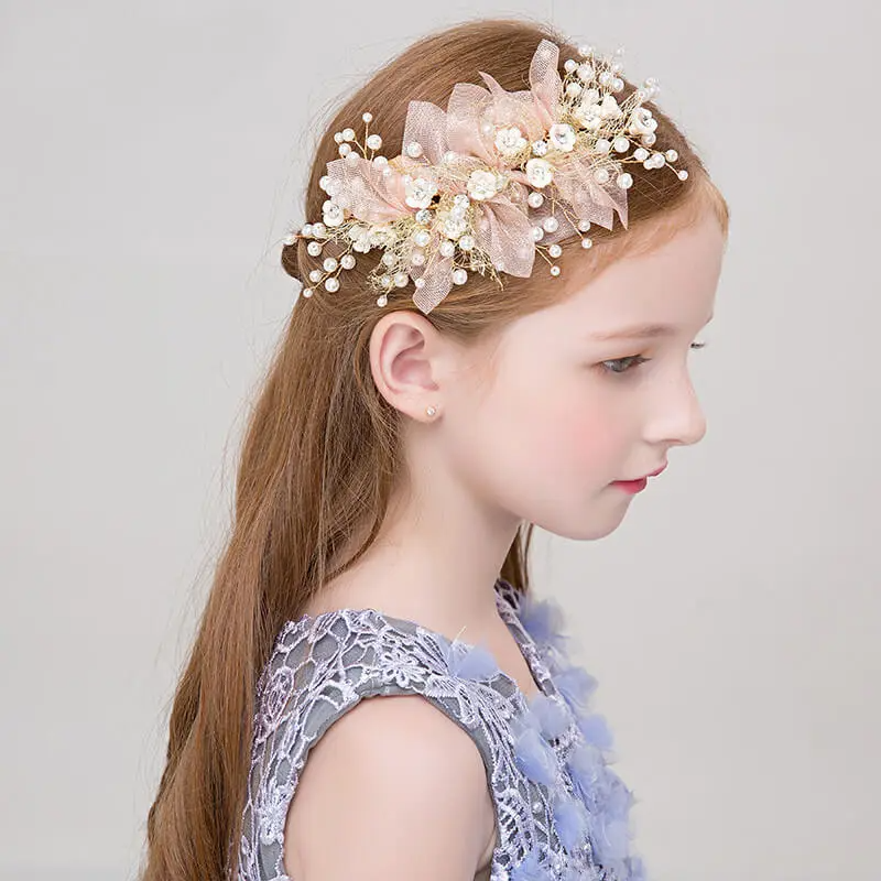 Girls Temperament Flower Pearl Decoration Hair Accessories