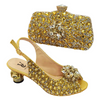 Fashion Rhinestone Design Party Women High Heel Peep Toe Sandals And Clutch Evening Bag Set