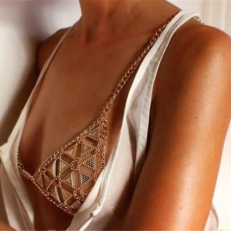 (Buy 1 Get 2) Lady New Vintage Exaggerated Unique Triangle Bra Body Chain