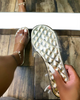 Women Casual Transparent Rhombus Design Round Toe Flat Beach Slippers