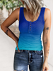 Women'S Fashion Button Rib-Knit Gradient Color Tank Top