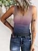 Women'S Fashion Button Rib-Knit Gradient Color Tank Top