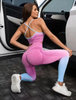 Women Fashion Gradient Camisole Hip Sports Yoga Pants Set