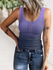 Women'S Fashion Button Rib-Knit Gradient Color Tank Top