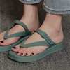 ( 2 pair ) Women Casual Fashion Vacation Beach Solid Color Thick-Soled Slippers